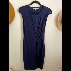 TRINA TURK SIDE KNOT DRESS WITH FRINGE